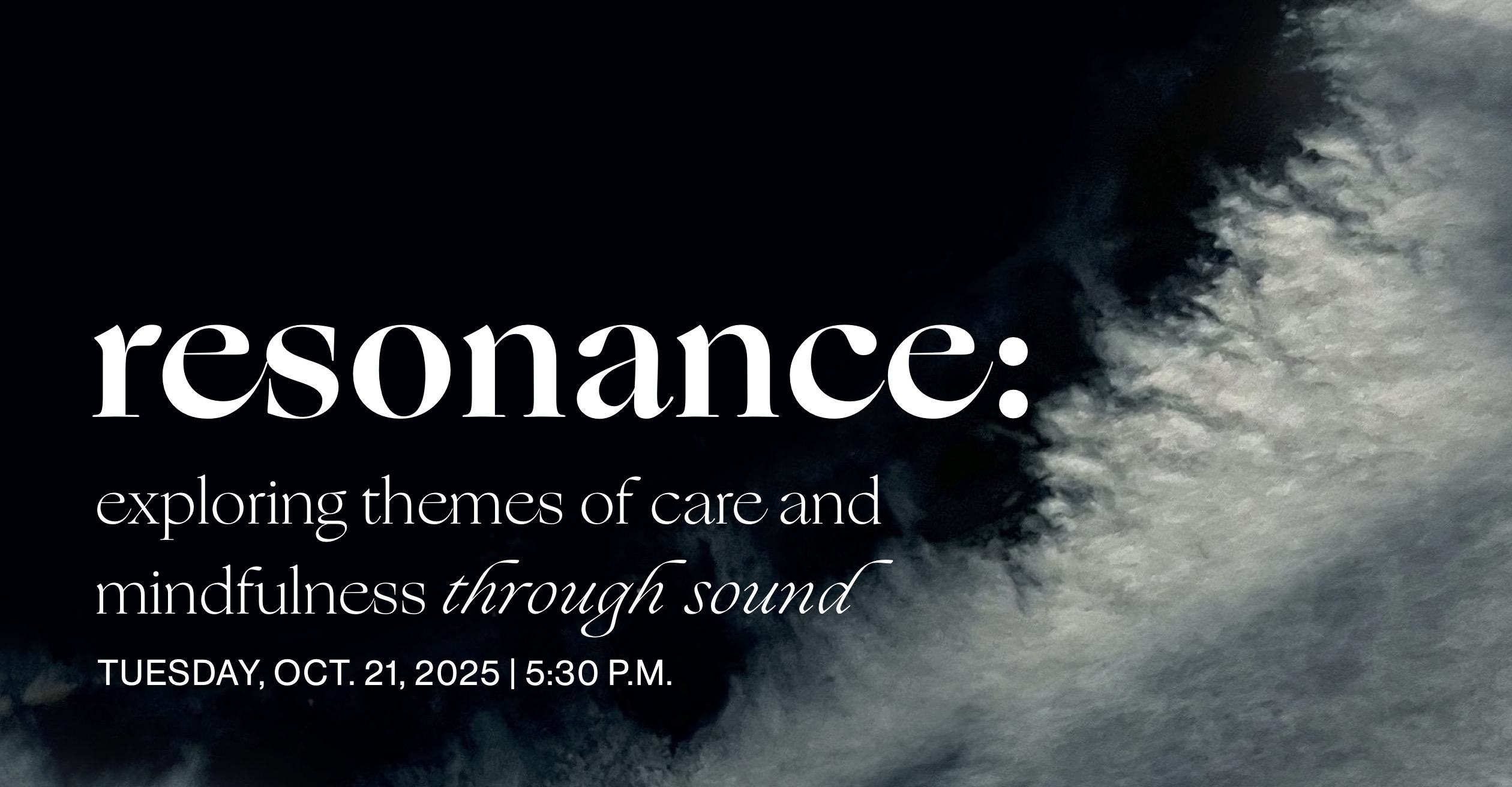 The word resonance over watercolor bleed Payne's grey on white